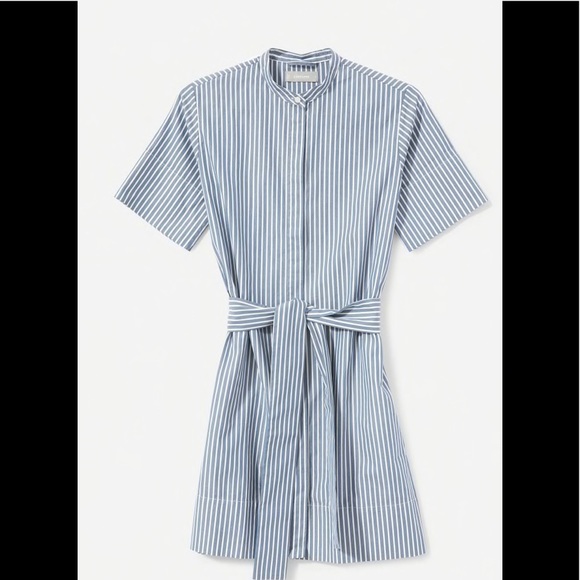 Everlane Dresses & Skirts - Everlane The Cotton Collarless Belted Shirtdress